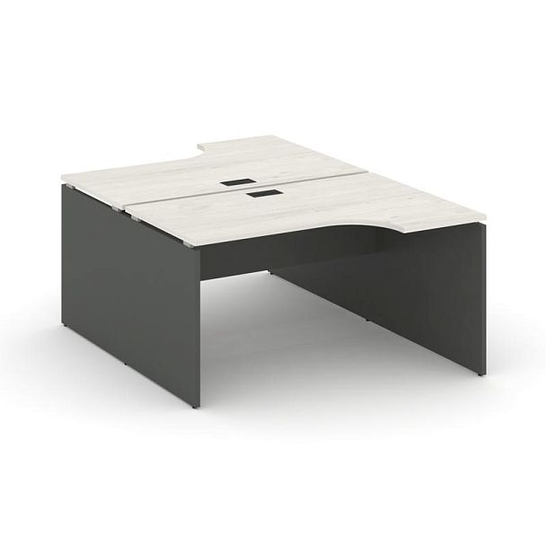 Стайл Проджект Рабочая станция эргоном. SN-D.DRPA-001 Дуб Наварра/Антрацит NEW/Черная Заглушка 1380* - Вид 1