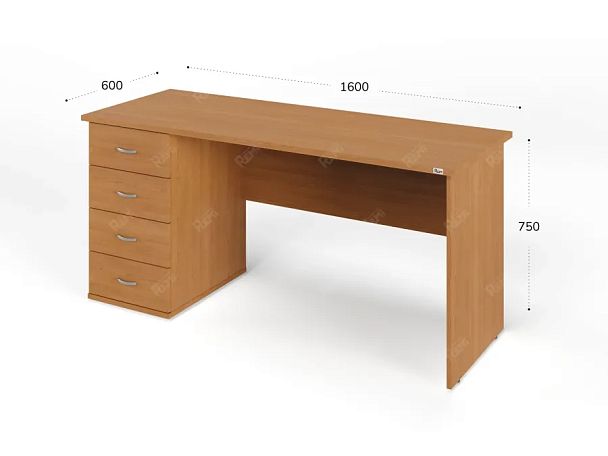 ЛАЙТ / LIGHT RLG007-16x6L Однотумбовый стол 160x60x75 Вишня - Вид 3