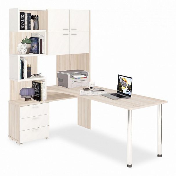 Стол компьютерный Домино СР-500М/190 Карамель/Белый левый - Вид 1