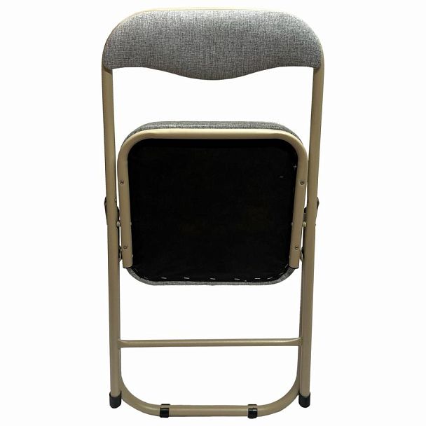 Стул складной для дома и офиса РС04К комфорт, бежевый перламутровый каркас, рогожка бежевая - Вид 6