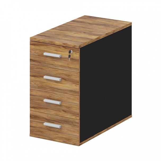 Тумба приставная "Тандем-А"  ПК-ТН-ТМП45Х79Я4-В1-1078 таксония медовая+черный - Вид 1