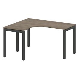 Metal System Quattro Стол криволинейный левый на П-образном м/к 50БП.СА-3 (L) Вяз/Антрацит металл 1400*1200*750 - Фото предпросмотра