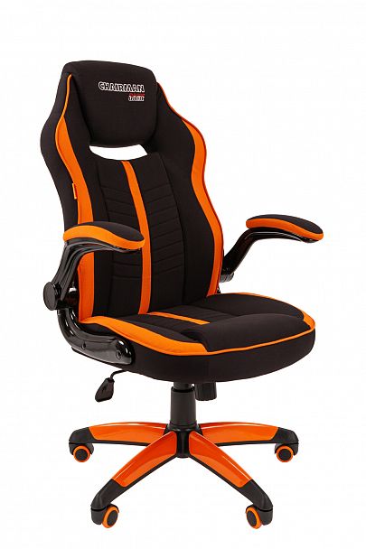 Кресло CHAIRMAN GAME 19, ткань, черный/оранжевый - Вид 1