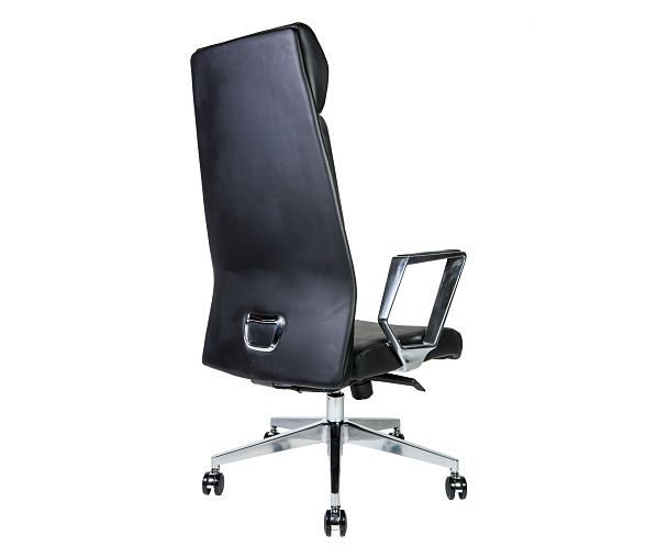 Кресло Лондон ЛЮКС / хром / черная экокожа - Вид 4