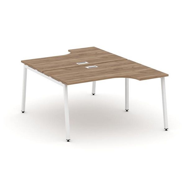 Стайл Проджект Рабочая станция эргоном. SN-4A.DRPA-021 Дуб Табак/Металл Белый 1380*1632/1992*750 - Вид 1