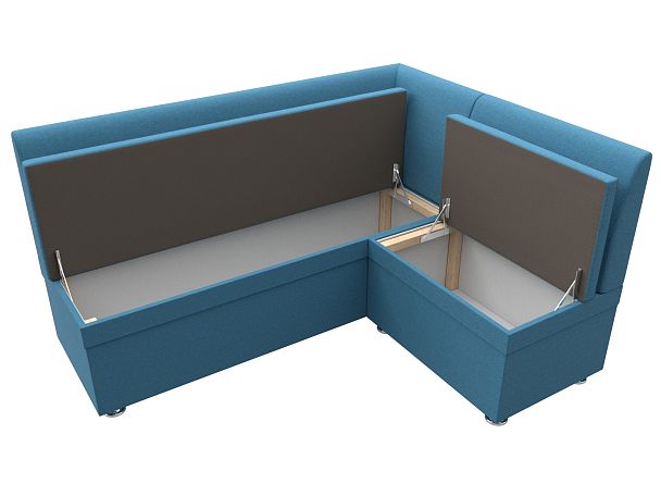 Диван кухонный угловой Уют правый угол Рогожка голубой - Вид 7