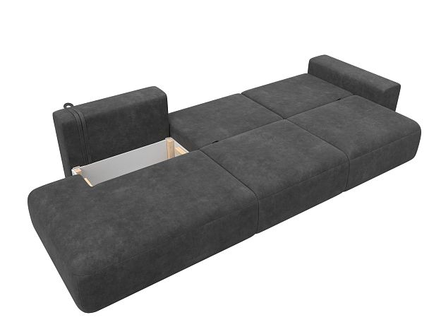 Диван прямой Лига-036 НПБ Модерн Лонг подлокотник справа Велюр серый - Вид 9