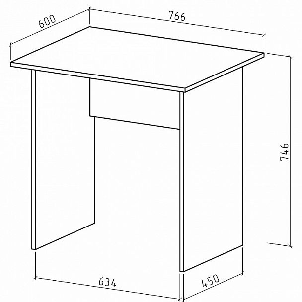 Стол офисный Лайт-1 - Вид 2