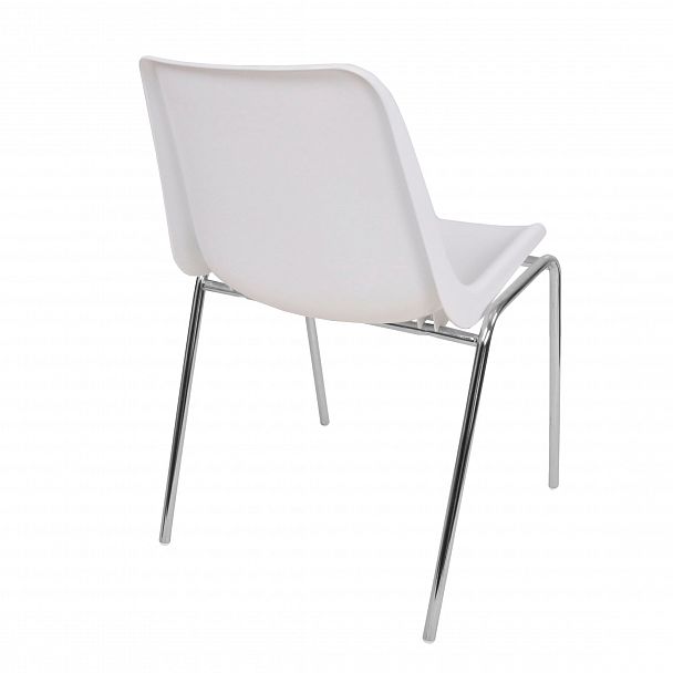 Стул Vicenza (4 ножки) Каркас хром, белый, стопируемый - Вид 2