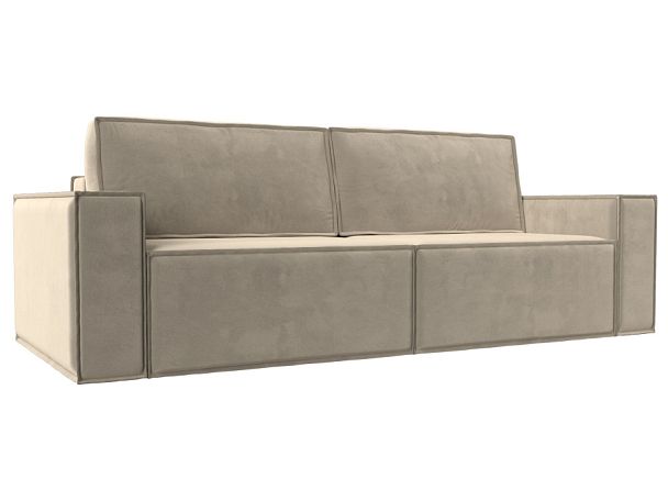 Диван прямой Куба (полностью микровельвет бежевый) - Вид 1
