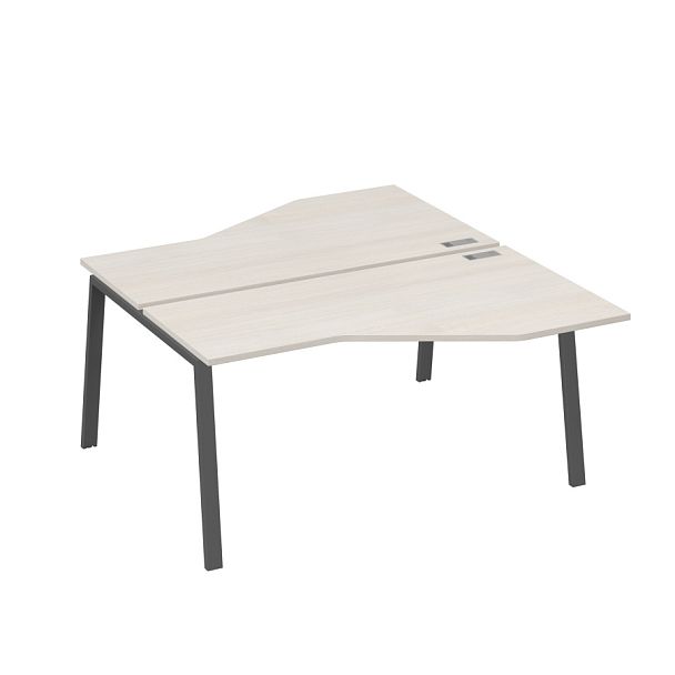 Рабочая станция каркас TRE столы (2х160) эргономичные Техно A4 А4 Б3 188  БП дуб / металлокаркас антрацит - Вид 1