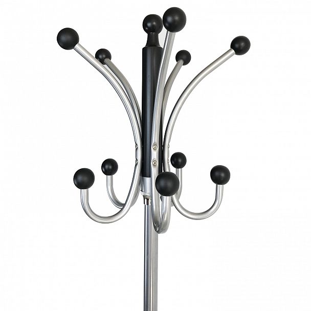 Вешалка-стойка BRABIX "CR-8342" на мраморном диске, металл, 5+4 крючка, цвет черный, 606439 - Вид 3