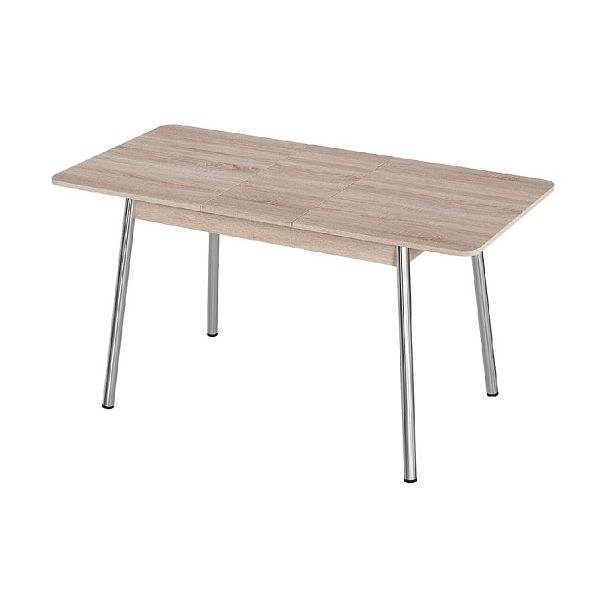 Стол Лион 2 ЛДСП (Подстолье косое хром(мет)) НЕ ВЫБИРАТЬ Сонома - Вид 2