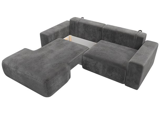Диван угловой Лига-036 НПБ Классик левый угол Велюр серый - Вид 7