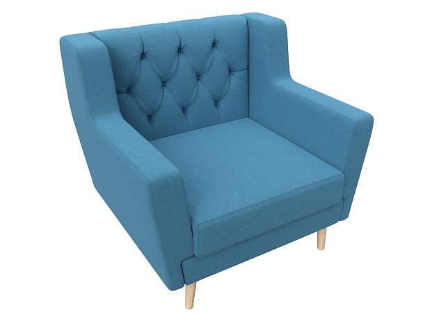 Кресло Брайтон Люкс Рогожка голубой - Вид 5