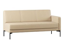 Модуль Everprof Gamma с подлокотником трехместный левый Экокожа Бежевый - Фото предпросмотра