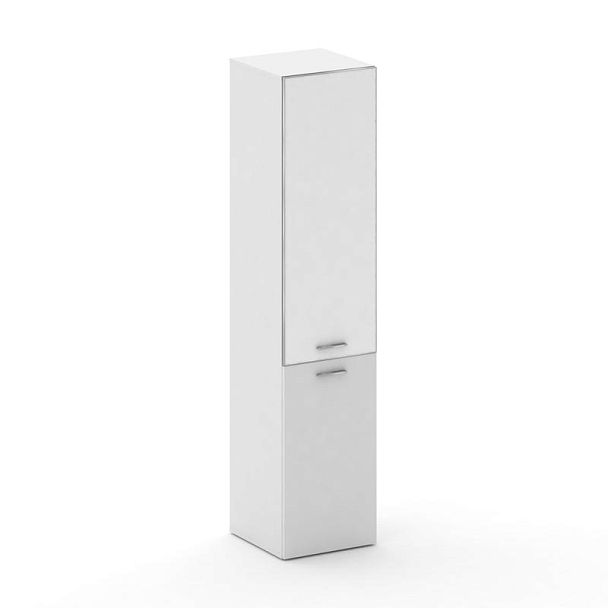 Fresco Шкаф узкий высокий левый FRU.SU-101 (L) white Белый Бриллиант UM/Лакобель Белый/Хром 450*460* - Вид 1