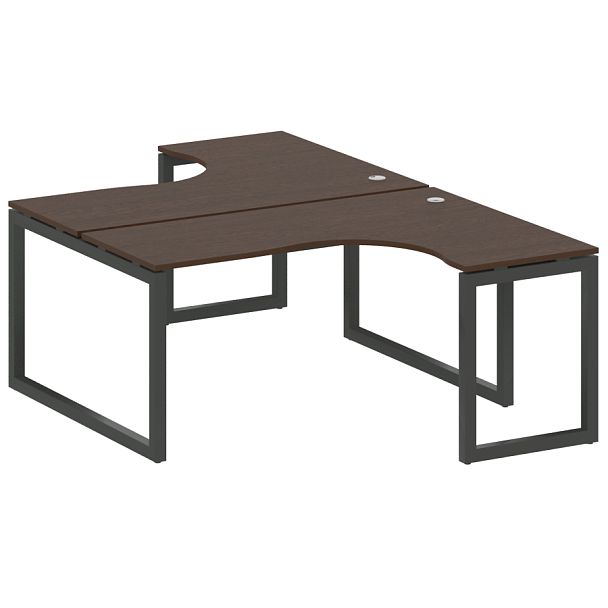 Metal System Quattro Р. ст. криволинейная на О-образном м/к 50БО.РАС-СА-2.4 Венге/Антрацит металл 1600*2435*750 - Вид 1