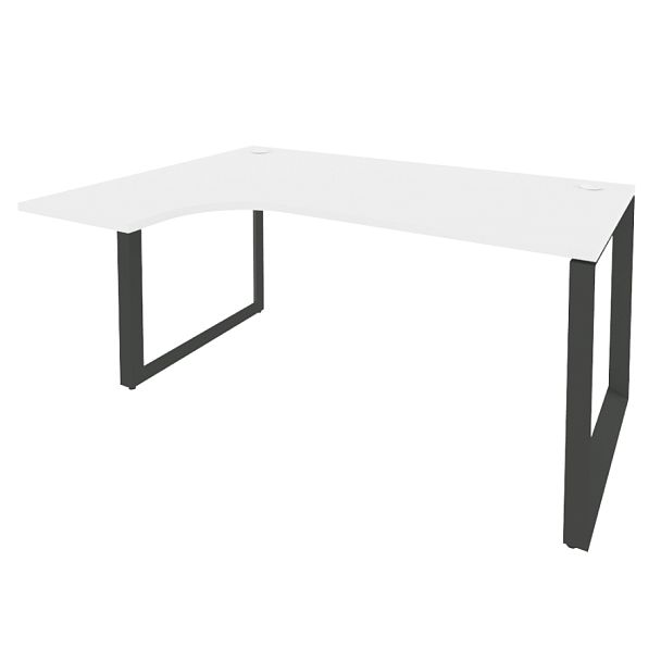 Onix Стол эргономичный левый на О-образном м/к O.MO-SA-4 (L) Белый бриллиант/Антрацит металл 1580*1180*750 (800/460) - Вид 1