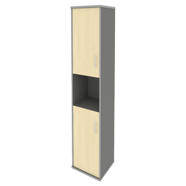 Riva Шкаф высокий узкий левый А.СУ-1.5 (L) Клён металлик 404*365*1980 - Вид 1