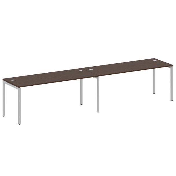 Metal System Quattro Р. ст. на 2 раб. места на П-образном м/к 40БП.СМ-2.5 Венге/Серый металл 3600*720*750 - Вид 1