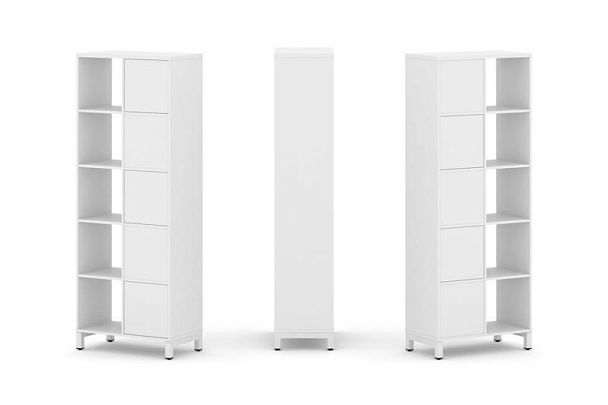 Стайл Проджект Набор стеллажа 2-х сторон., 5 яр. SN.NSD-521 Белый/Металл Белый 754*400*1982 - Вид 1