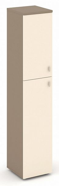 Шкаф высокий узкий (1 средний фасад ЛДСП + 1 низкий ЛДСП) "ESTETICA" ES.SU-1.8  Сатин - Вид 1