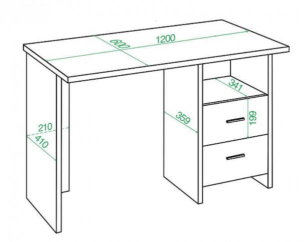 Стол письменный Домино Лайт СКЛ-Прям120 Белый/Нельсон - Вид 2