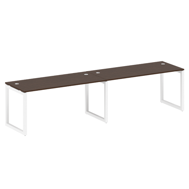 Metal System Quattro Р. ст. на 2 раб. места на О-образном м/к 50БО.СМ-2.4 Венге/Белый металл 3200*720*750 - Вид 1