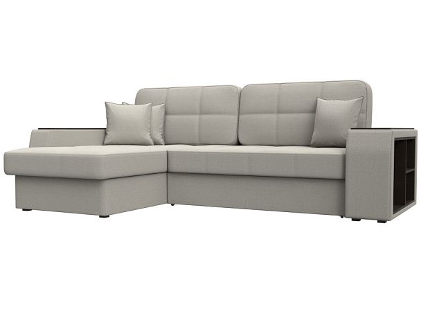 Диван угловой Брюссель левый угол Рогожка бежевый - Вид 1