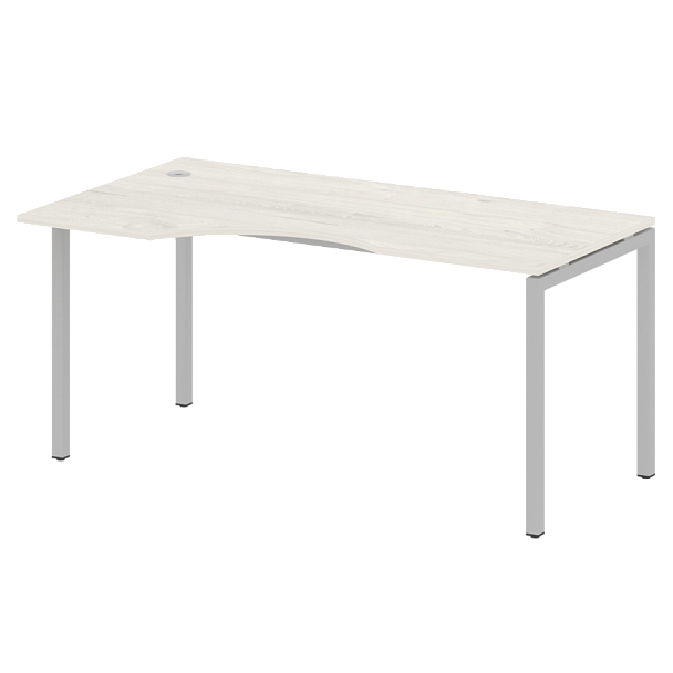 Metal System Quattro Стол криволинейный левый на П-образном м/к 40БП.СА-1 (L) Дуб наварра/Серый металл 1600*900*750 - Вид 1