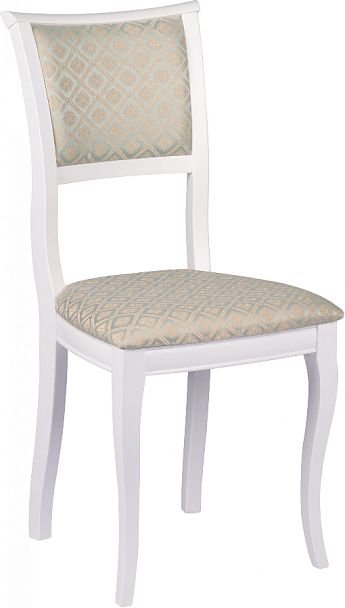 Стул деревянный с мягким сиденьем Камир Белый/Бирюзовый жаккард - Вид 3