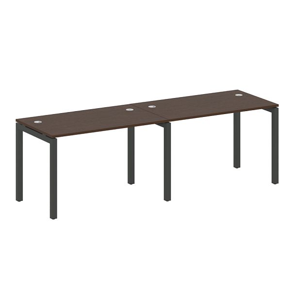 Metal System Quattro Р. ст. на 2 раб. места на П-образном м/к 50БП.СМ-2.2 Венге/Антрацит металл 2400*720*750 - Вид 1