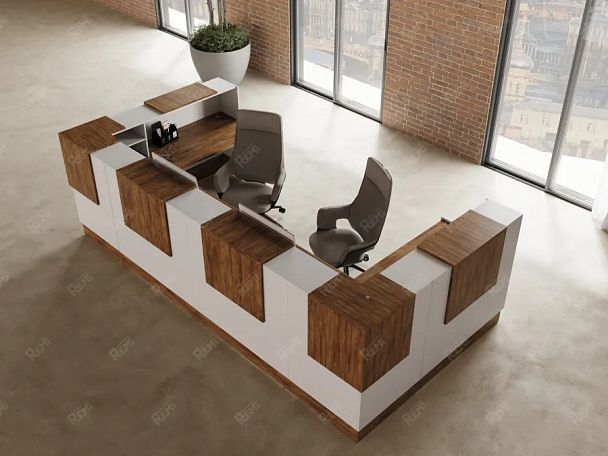 RTD081-120-ME ТАНДЕМ / TANDEM Стойка ресепшн 1-120 1200х700х1200 Таксония медовая - Вид 4