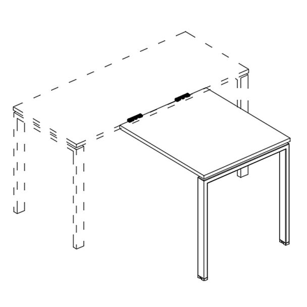 Брифинг-приставка каркас UNO металл A4 А4 Б1 073 БП дуб / металлокаркас антрацит - Вид 3