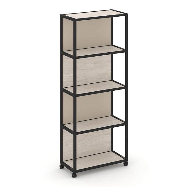 Shelf Mobile Стеллаж 5 уровней 1 секция VR.LT-STK-504.06 Денвер Светлый/Металл Черный/W-04 600*400*2000 - Вид 2