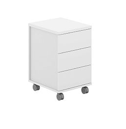 Тумба мобильная Allegro 3 ящ. ЛДСП / корпус: белый, топ/дно: белый, фасады: белый - Фото предпросмотра