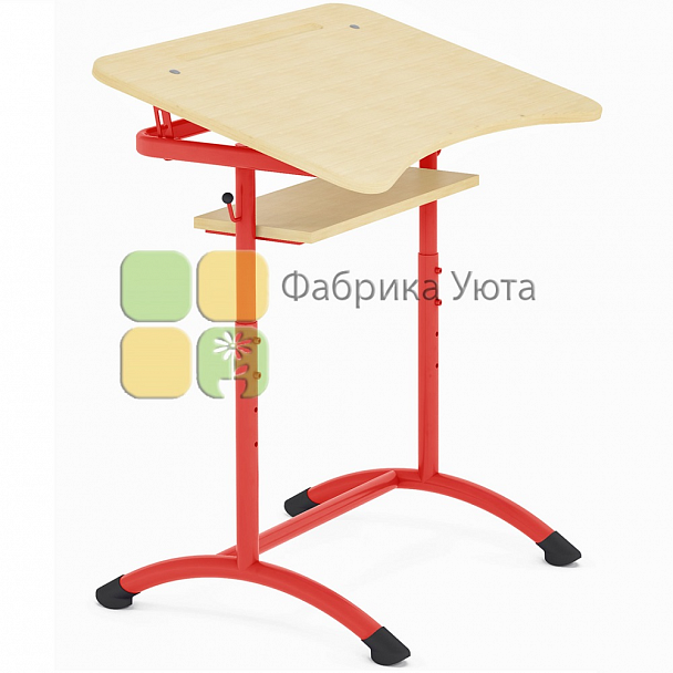 Парта одноместная ЭКСТРА (Р) с полкой и угл. накл. стол, рег.  (1-3 гр) - Вид 2