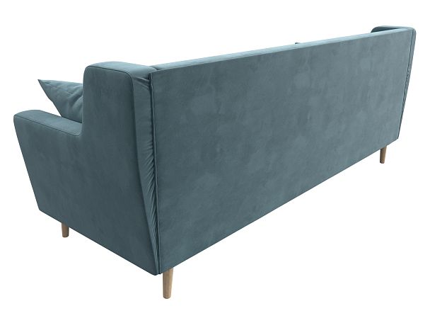 Прямой диван Брайтон 3 (полностью велюр бирюзовый) - Вид 6