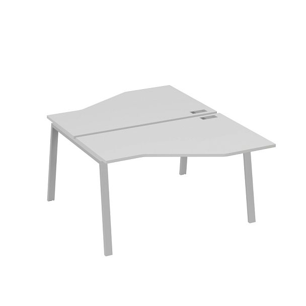 Рабочая станция (2х140) каркас TRE со столами Техно A4 А4 Б3 187  БП серый / металлокаркас серый - Вид 1