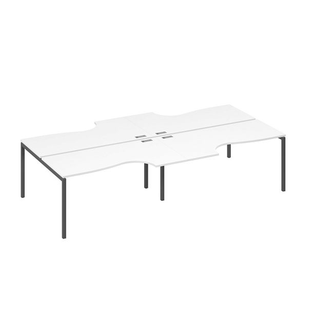 Станция 4х160 опоры DUE столы Классика эргономичные A4 А4 Б2 185-2 БП белый премиум / металлокаркас антрацит - Вид 1