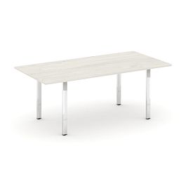 Style Project Direct Lux Стол переговорный M-SN-6P.SPRG-198.3 Дуб Наварра/Нержавеющая Сталь/Хром 1980*980*25 - Фото предпросмотра