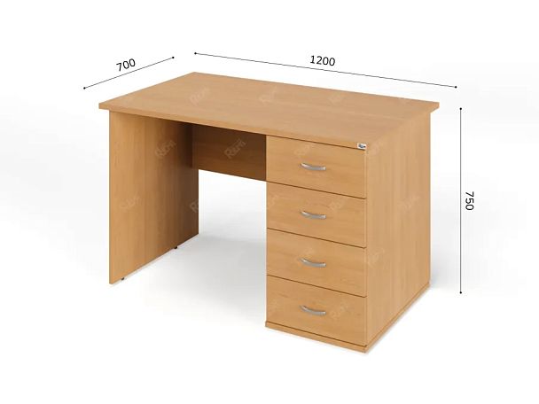 ЛАЙТ / LIGHT RLG008-12x7R Однотумбовый стол 120x70x75 Бук - Вид 2