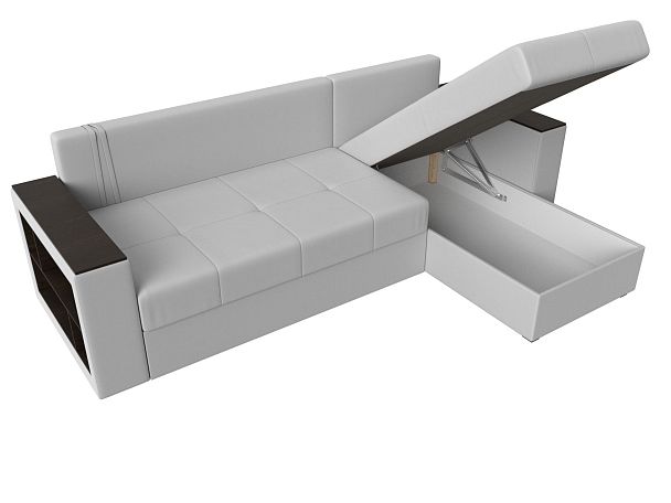 Диван угловой Дубай Лайт угол правый (полностью экокожа белая) - Вид 7