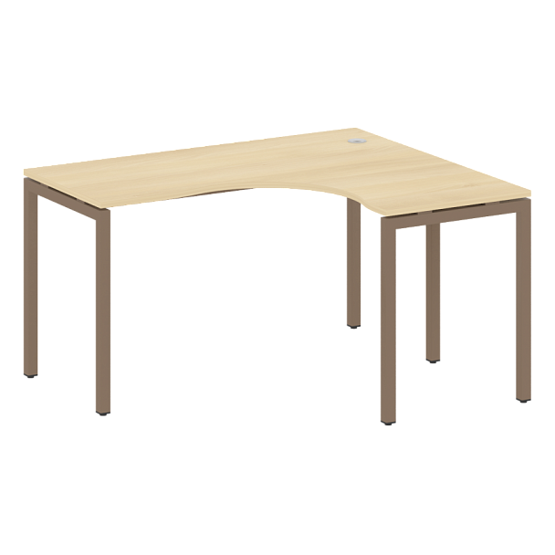 Metal System Quattro Стол криволинейный правый на П-образном м/к 40БП.СА-3 (R) Акация/Мокко металл 1400*1200*750 - Вид 1