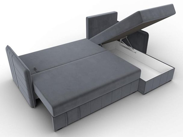 Диван угловой Слим угол универсальный Велюр серый - Вид 9
