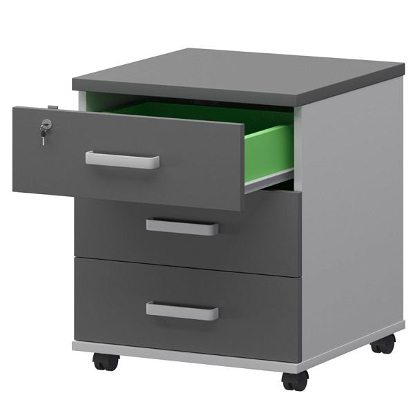 Тумба подкатная СМТ-3ПЦ Тип2 Белый/Графит 434x450x620 Смарт - Вид 1