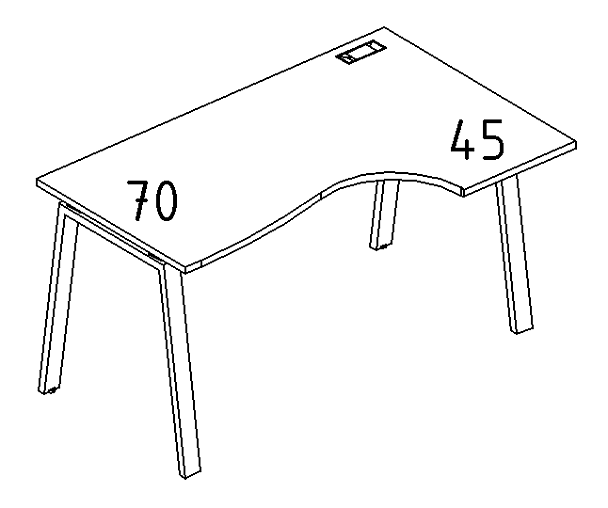 Стол эргономичный правый "Классика" на металлокаркасе TRE A4 А4 Б3 046 БП мокко премиум / металлокаркас серый - Вид 3