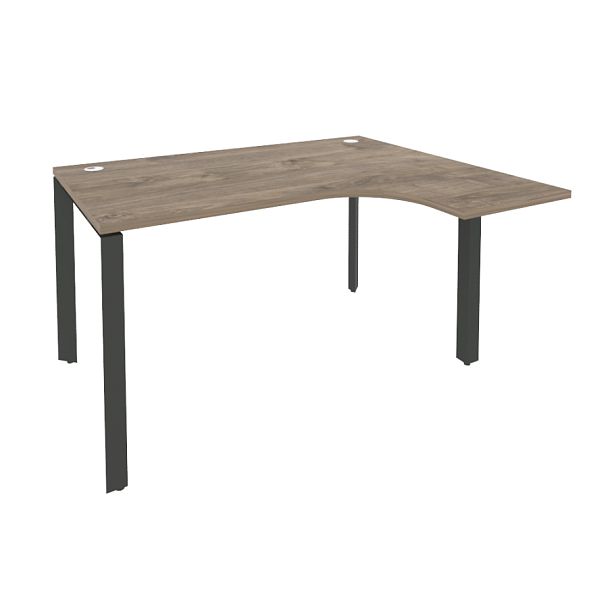Onix Стол эргономичный правый на П-образном м/к O.MP-SA-3 (R) Тиквуд темный/Антрацит металл 1380*1180*750 (800/460) - Вид 1