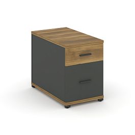 Concept Тумба опорная/приставная 1 ящ.+1 распаш. фасад CN.TGO-004 A Сандал Янтарный/Антрацит/Металл Антрацит 420*720*583 - Фото предпросмотра